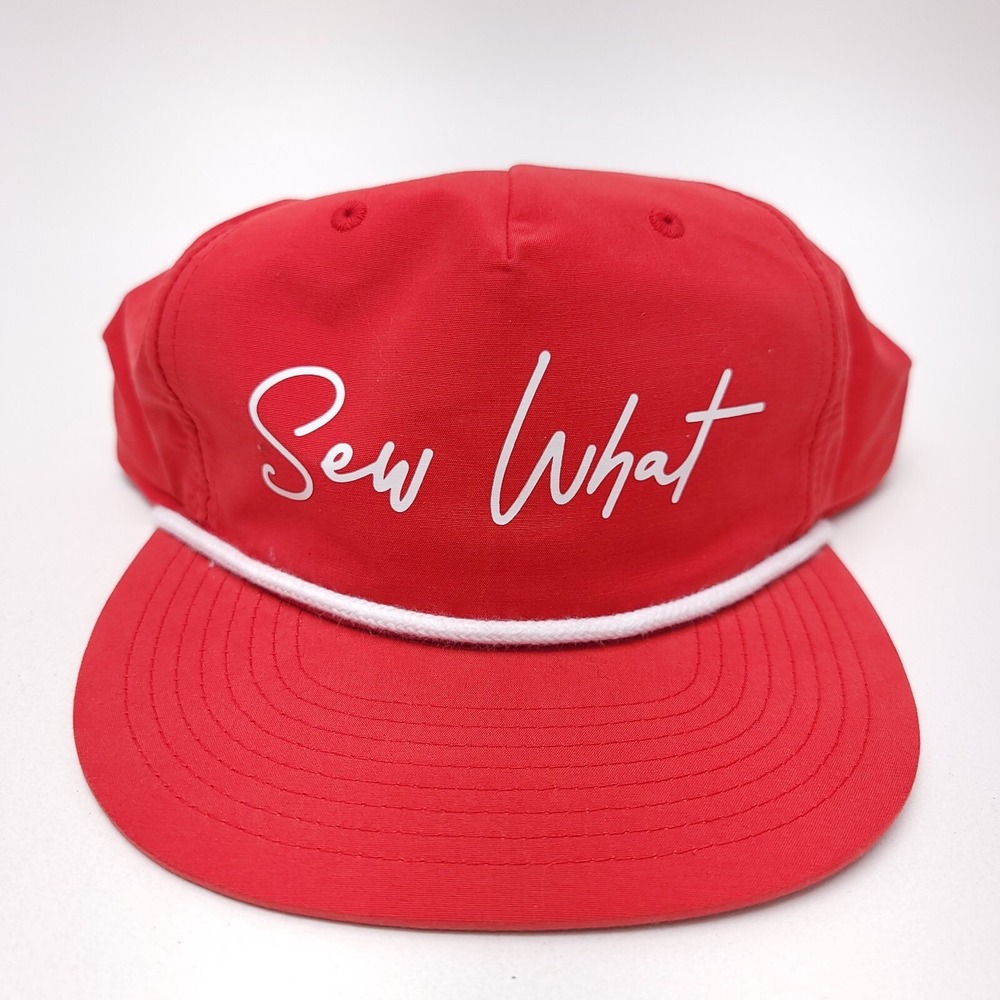 Sew What Red Rope Hat Cap Seamstress‎ Designer Fabric Artist Snapback Richardson